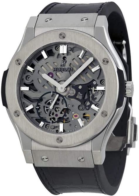 Hublot Classic Fusion Hand Wind Skeleton Dial Men's Watch 